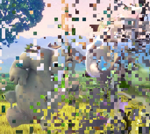 image of glitched big buck bunny